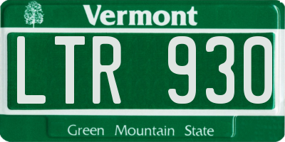 VT license plate LTR930