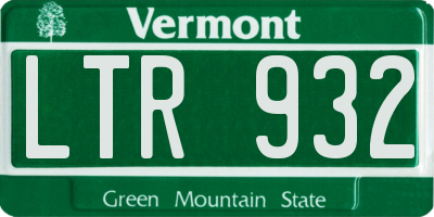 VT license plate LTR932