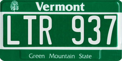 VT license plate LTR937