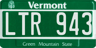 VT license plate LTR943