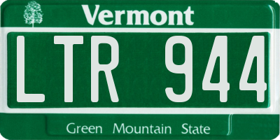 VT license plate LTR944