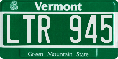 VT license plate LTR945