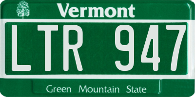 VT license plate LTR947