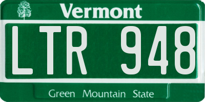 VT license plate LTR948
