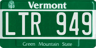 VT license plate LTR949