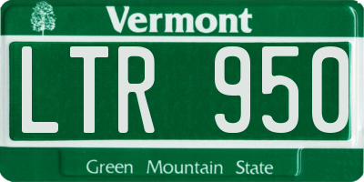 VT license plate LTR950