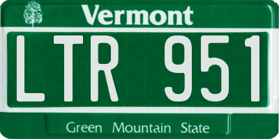 VT license plate LTR951