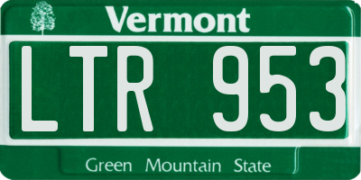 VT license plate LTR953