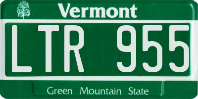 VT license plate LTR955
