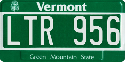 VT license plate LTR956