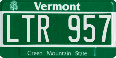 VT license plate LTR957