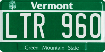 VT license plate LTR960