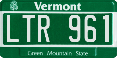 VT license plate LTR961