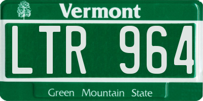 VT license plate LTR964