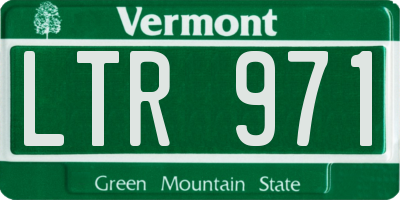 VT license plate LTR971