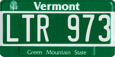 VT license plate LTR973