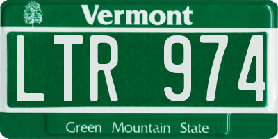 VT license plate LTR974