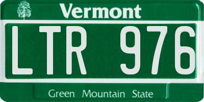 VT license plate LTR976