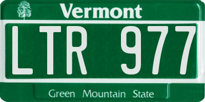 VT license plate LTR977