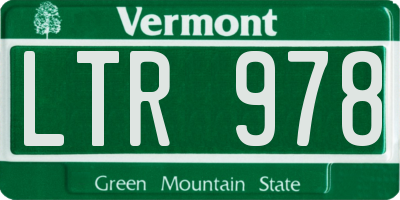 VT license plate LTR978
