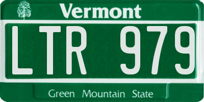 VT license plate LTR979