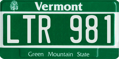 VT license plate LTR981