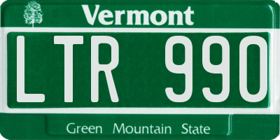 VT license plate LTR990