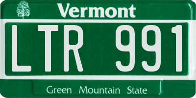 VT license plate LTR991