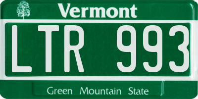 VT license plate LTR993