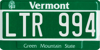 VT license plate LTR994
