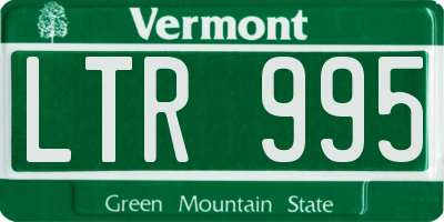 VT license plate LTR995