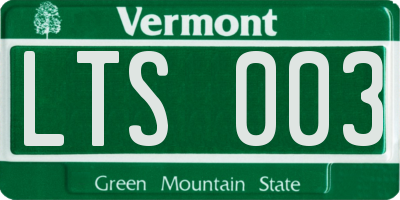 VT license plate LTS003
