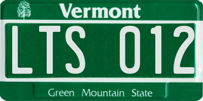 VT license plate LTS012