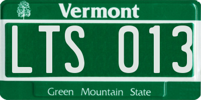 VT license plate LTS013