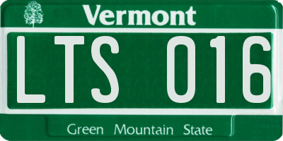 VT license plate LTS016