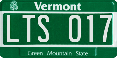 VT license plate LTS017