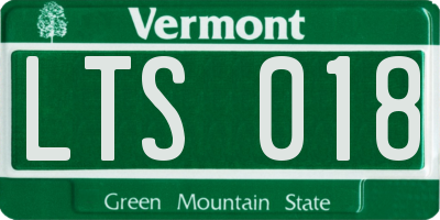VT license plate LTS018