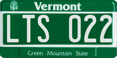 VT license plate LTS022