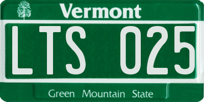 VT license plate LTS025