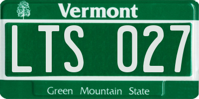 VT license plate LTS027
