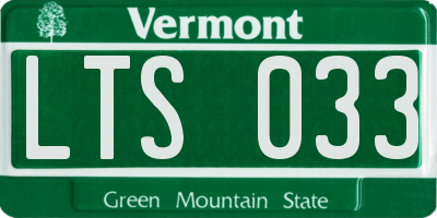 VT license plate LTS033