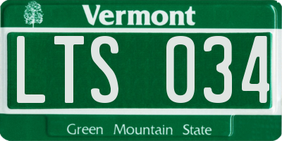VT license plate LTS034