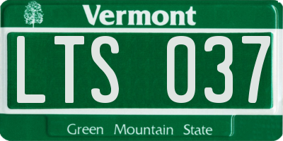 VT license plate LTS037