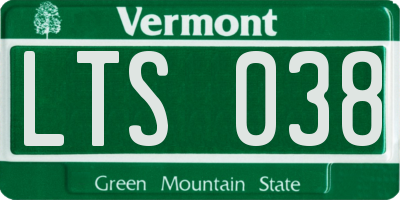 VT license plate LTS038