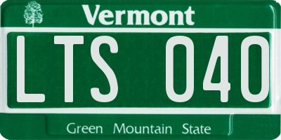 VT license plate LTS040