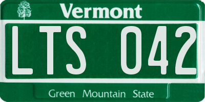 VT license plate LTS042