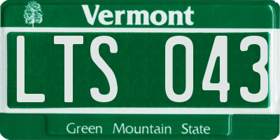 VT license plate LTS043