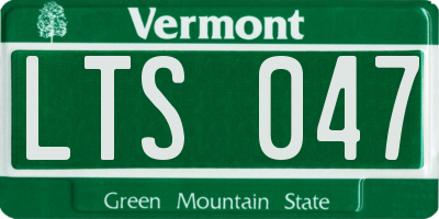VT license plate LTS047