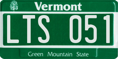 VT license plate LTS051