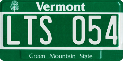 VT license plate LTS054